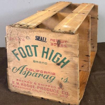 Lot #121 Foot High Brand Asparagus Crate 
