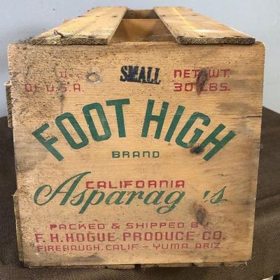 Lot #121 Foot High Brand Asparagus Crate 