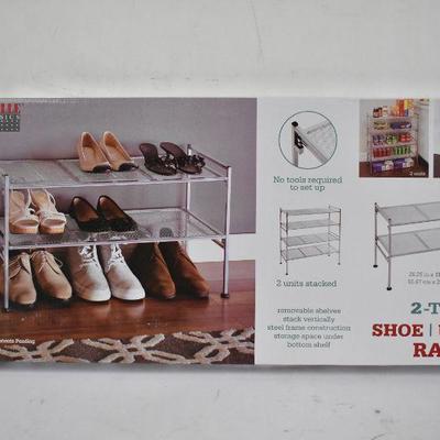 Seville Classics 2-Tier Shoe Utility Rack - New