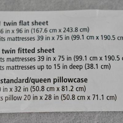Mainstays Flannel Sheet Set, Twin Size, 3 Pieces, Gray - New