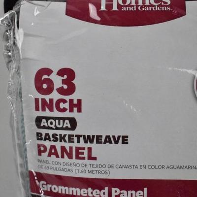 BH&G Aqua Basketweave Curtain Panels Grommeted & Lined, 50
