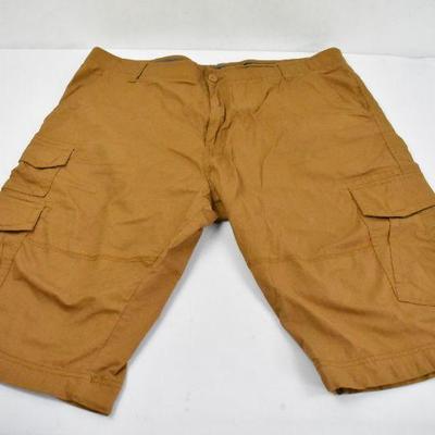 Men's Shorts, Ripstop Material, George Size 40, Brown - New, Without Tags