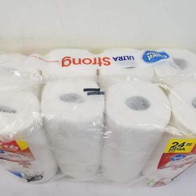 Great Value Ultra Strong Bathroom Tissue, Septic Safe, 24 Mega Rolls