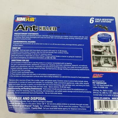 HomePlus Ant Killer Traps - Three 6-Packs of Child Resistant Traps - New