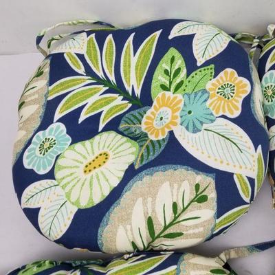 6 Greendale Outdoor Chair Cushions, Marlow Pattern - New