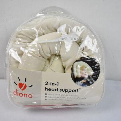 2-in-1 Head Support for Infants by Diono. Cream & Gray - New