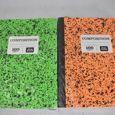Composition Notebooks, Quantity 8, Various Colors - New