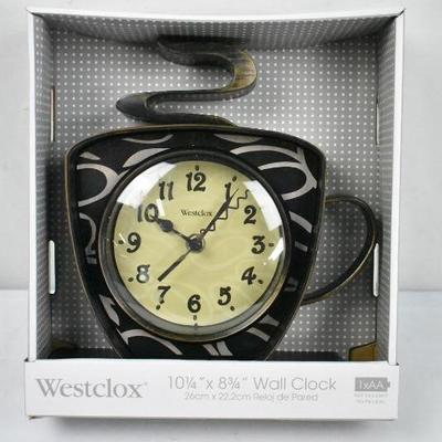 Westclox Coffee Mug Wall Clock - New