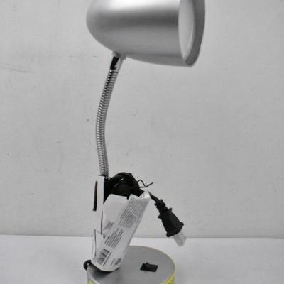 Silver Desk Lamp with LED Light - New