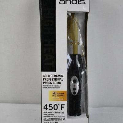 Andis Gold Ceramic Professional Press Comb - New, Factory Sealed, Damaged Box