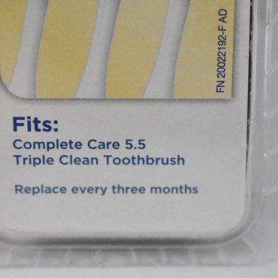 Waterpik Complete Care 5.5 Replacement Brush Heads, White, 3 Count - New, Sealed