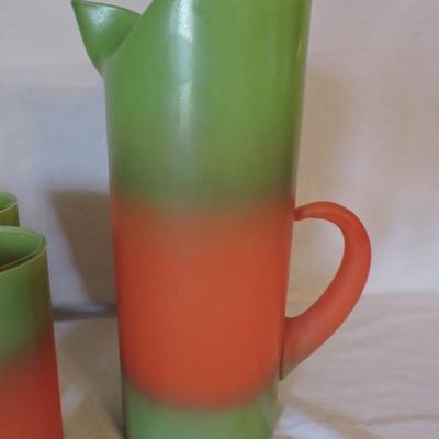 Mid Century Pitcher and Glasses