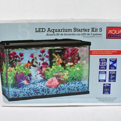 Aqua Culture LED Aquarium Starter Kit 5 Gallons - New