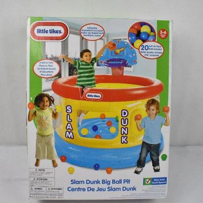 Little Tikes Slam Dunk Big Ball Pit, Includes 20 Soft Air-Filled Balls - New