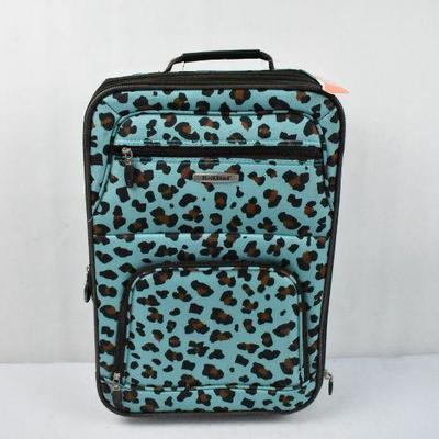 Rockland Blue Leopard Soft-Sided Suitcase, 19
