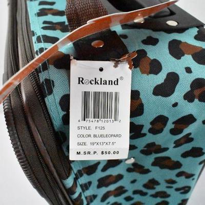 Rockland Blue Leopard Soft-Sided Suitcase, 19