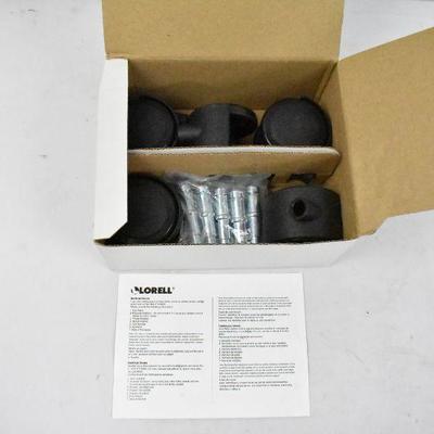 Lorell Deluxe Soft Casters, 5 Black Wheels w/ Hardware, 33446 - New, Open Box