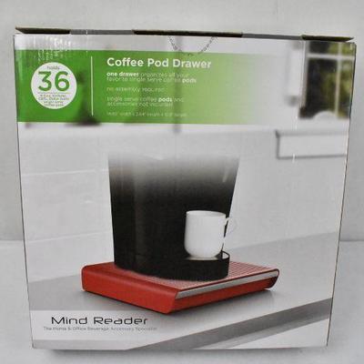 Red Coffee Pod Drawer, Holds 36 Coffee Pods - New