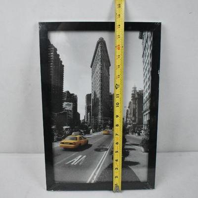 Flatiron Building New York City, B&W w/ Yellow Taxis - 12.5