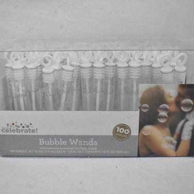 Two Packs of 100 Bubble Wands, 200 Wands Total - New