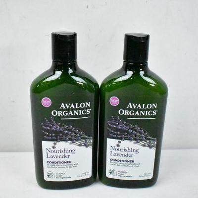 Two Avalon Organics Nourishing Lavender Conditioners, 12 Ounces Each - New