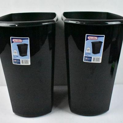 2 pc Sterilite Garbage Cans, no lids. 5.5 gallons each - New