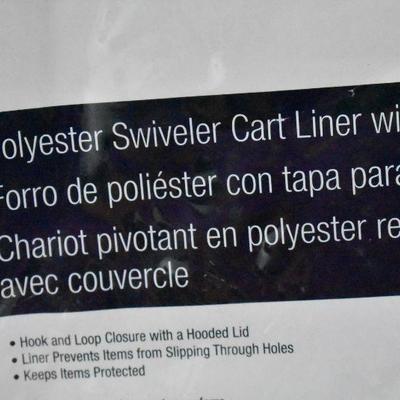 Helping Hand Polyester Swiveler Cart Liner with Lid, Blue. Liner only - New
