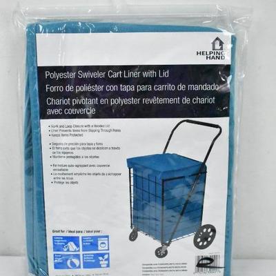 Helping Hand Polyester Swiveler Cart Liner with Lid, Blue. Liner only - New
