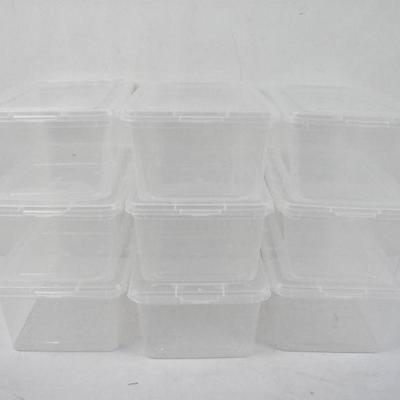 Mainstays 5 Quart/1.25 Gallon Shoe Box Storage, Clear, 9 Pack - New