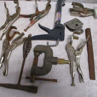 Lot 180 - Box Lot Of Various Tools - Clamps & Vise Grips 