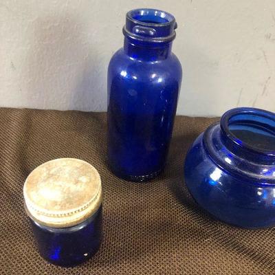 Lot#134 Antique Glass Blue jars 