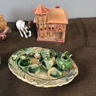 Lot#149 Antique SMALL things - Horse, bear, tea sets