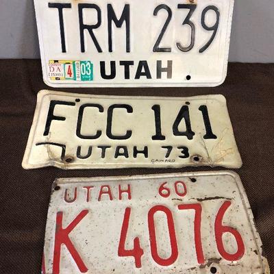 Lot#160 Antique UTAH License plates 