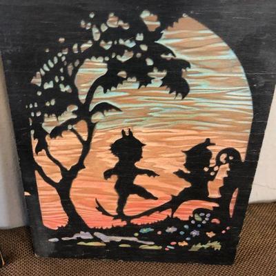 Lot#161 Carved wood Silhouette Pictures 