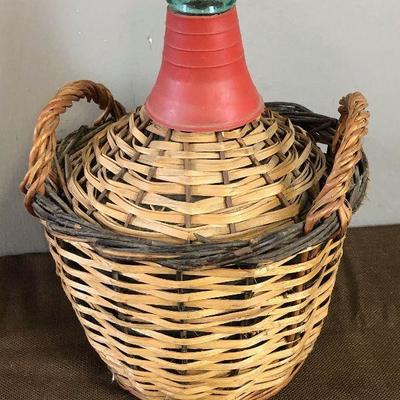 Lot#166 Vintage Wicker Wine / Water Bottle 