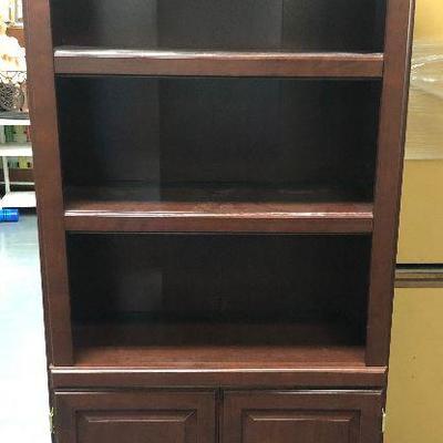 Lot# 172 Mahogany Book Case with Storage Cupboard