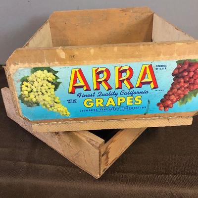 Lot#180 Pair of Vintage Grape Crates 