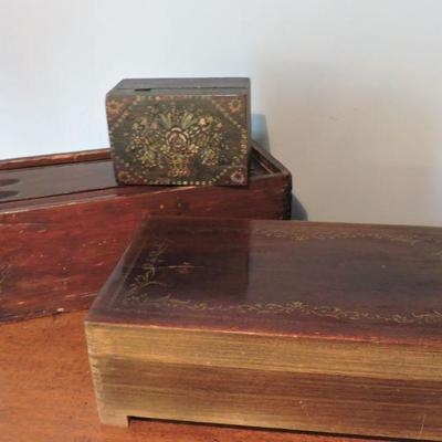 Collection of Vintage Wooden Boxes