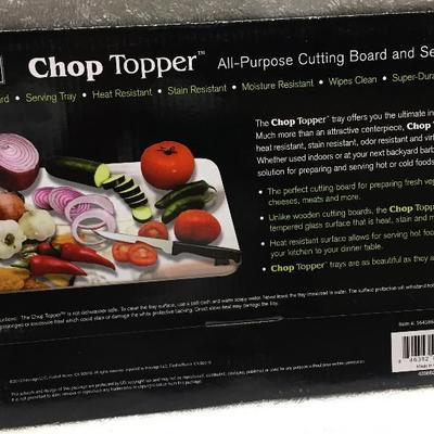 New Gourmet Traditions Chop Topper All-Purpose Glass Cutting Board & Serving Tray 12