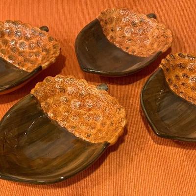Four (4) Acorn Candy / Serving Bowls 7/1/2" x 6" x 2" (TINY CHIP ON FRONT BOWL) - New