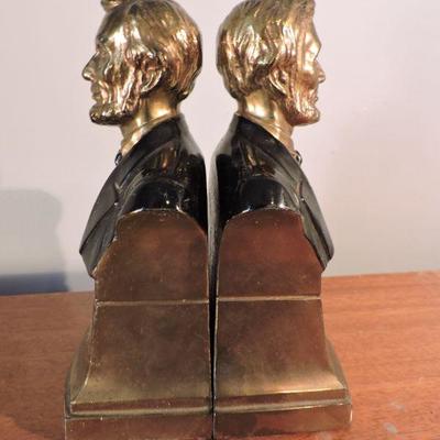 Abraham Lincoln Brass Bookends