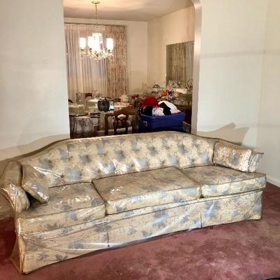Lot 7 - Beautiful Custom Upholstered Sofa with Custom Cover! Excellent Condition!