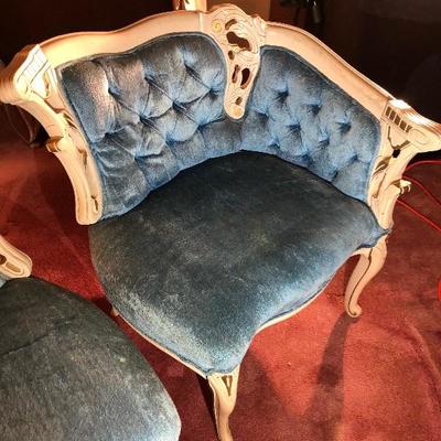 LOT 8 - Absolutely Beautiful One-Of-A-Kind French Provincial Corner Chairs!