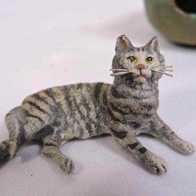 Collection of Miniature Metal and Cast Cats