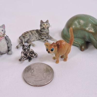 Collection of Miniature Metal and Cast Cats