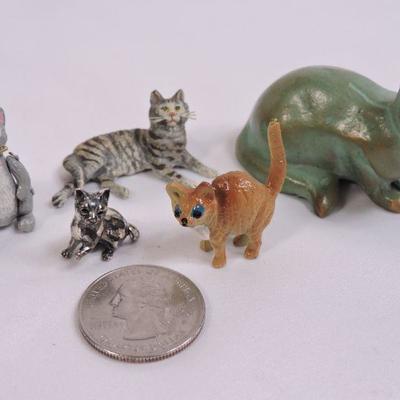 Collection of Miniature Metal and Cast Cats
