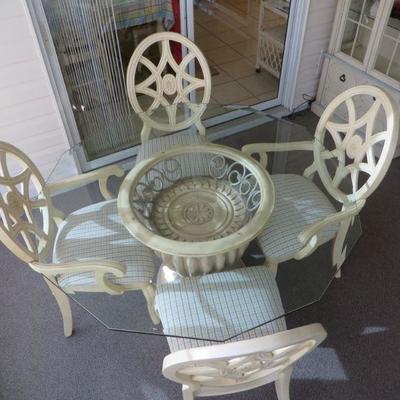 Glass Top Table and 4 Chairs