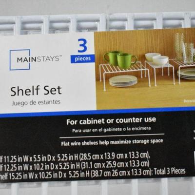 Mainstays 3 Piece Shelf Set, White - New