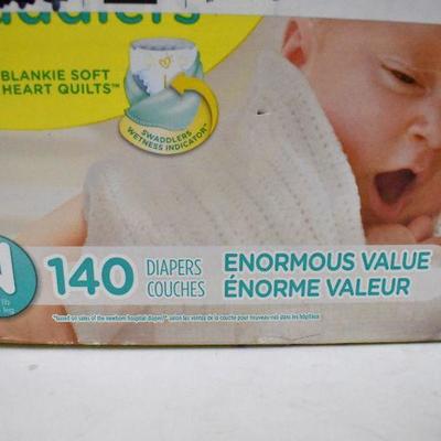 Pampers Swaddlers, Size Newborn, Quantity 140 - New