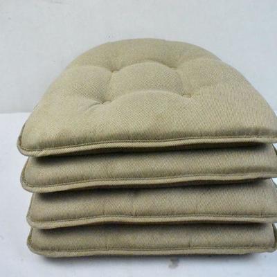 4 Tan Chair Cushions - New